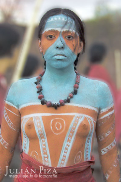 Maquillaje corporal de Erendira Ikikunari, personaje central de la película del mismo nombre