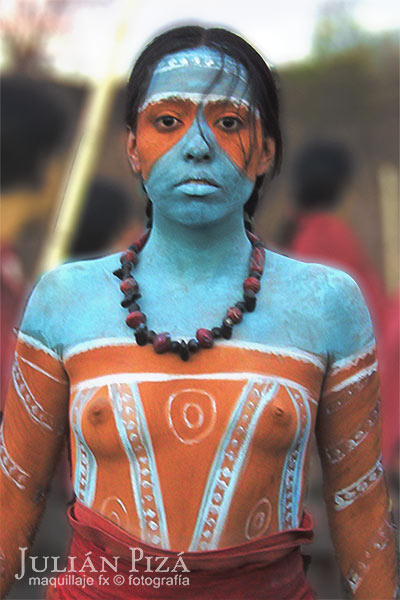 Maquillaje corporal de Erendira Ikikunari, personaje central de la película del mismo nombre
